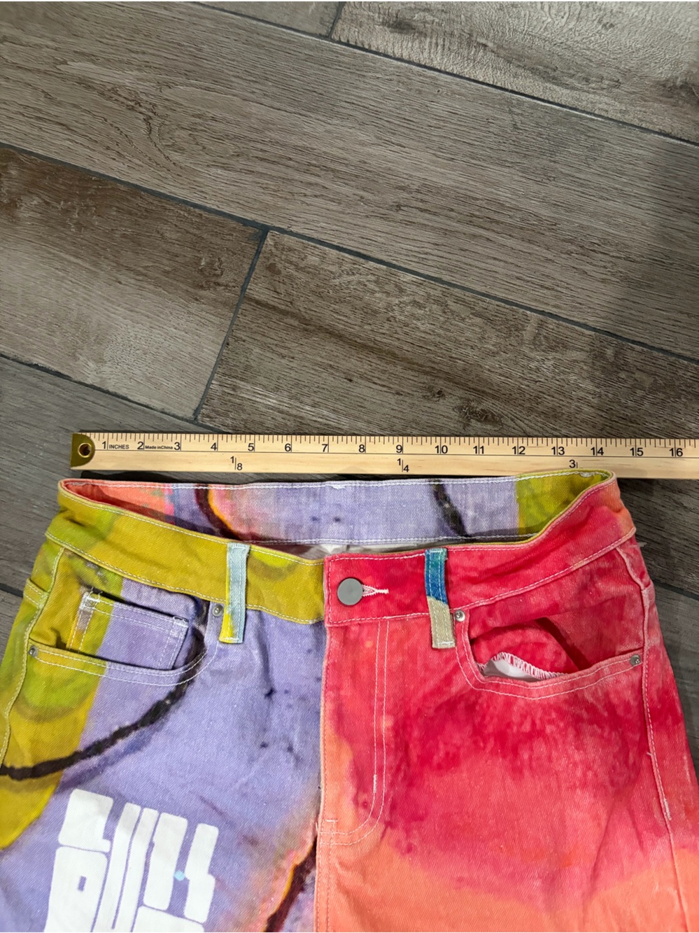 Multicolor Abstract Paint-Splash Jeans - Picture 10 of 13
